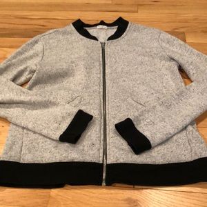Grey zip up bomber jacket